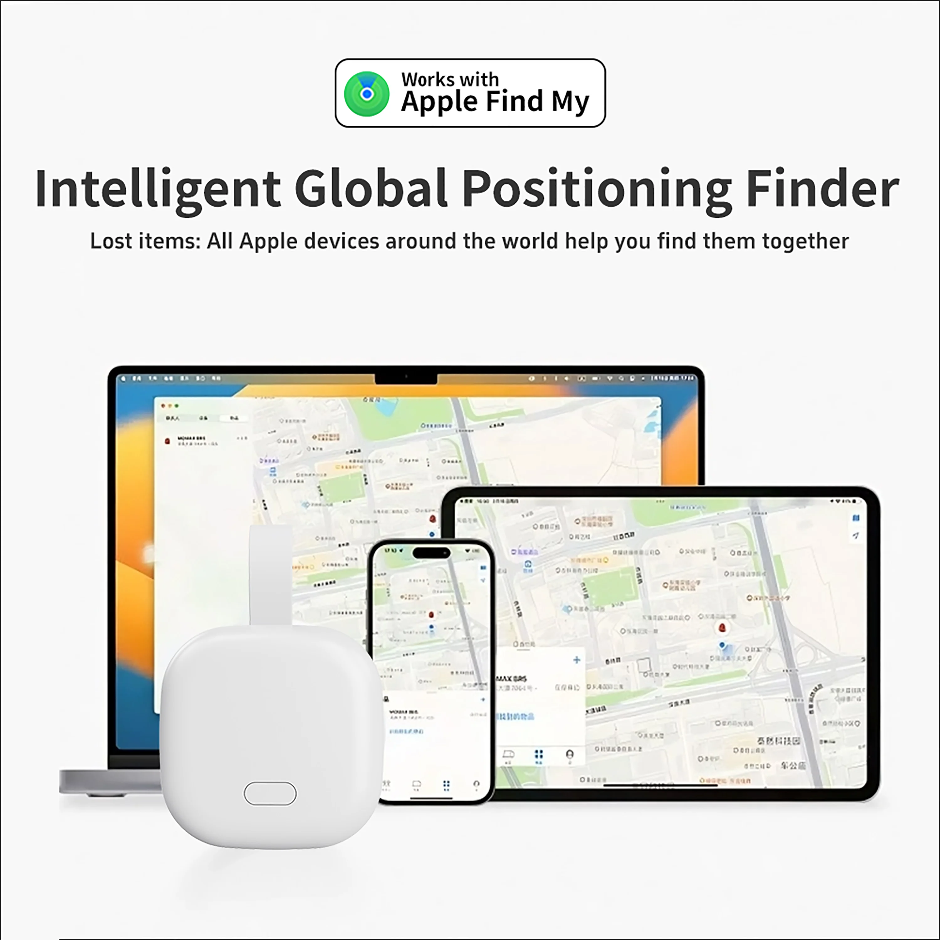 Mini Tracker Airtag Works with iOS Find My APP MFI Smart Tag Key Finder Anti Lost Global Locator for Wallet Car Luggage Pet