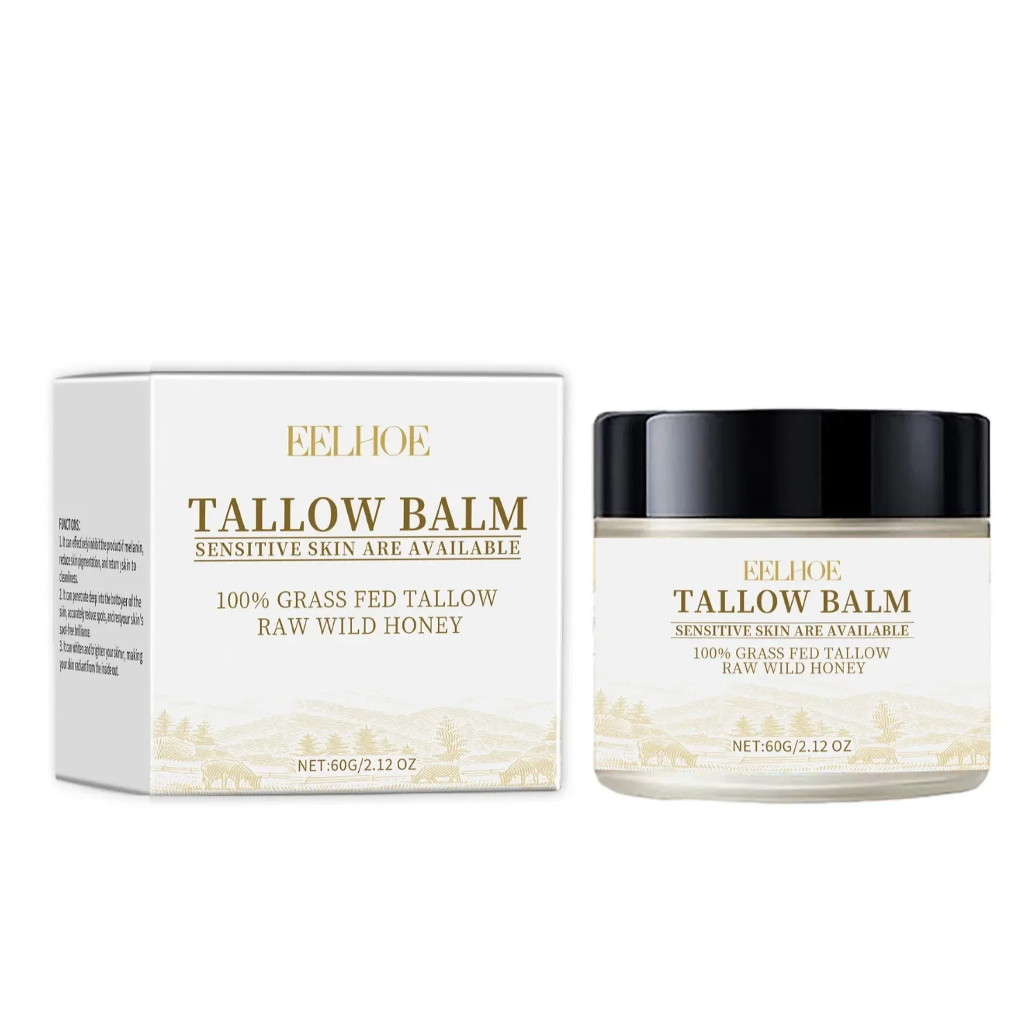 EELHOE Tallow Moisturizing Body Cream for Firm and Radiant Skin with Deep Hydrating and Nourishing Anti-wrinkle and Fine Lines