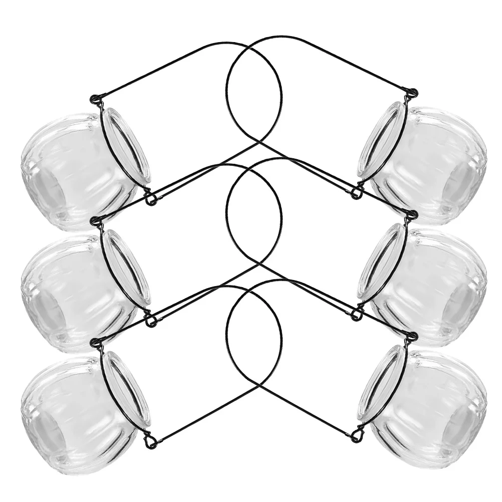 

6Pcs Transparent Glass Hanging Hydroponic Wall Vases Air Plants Planters Indoor Hanging Decoration Propagation Vases