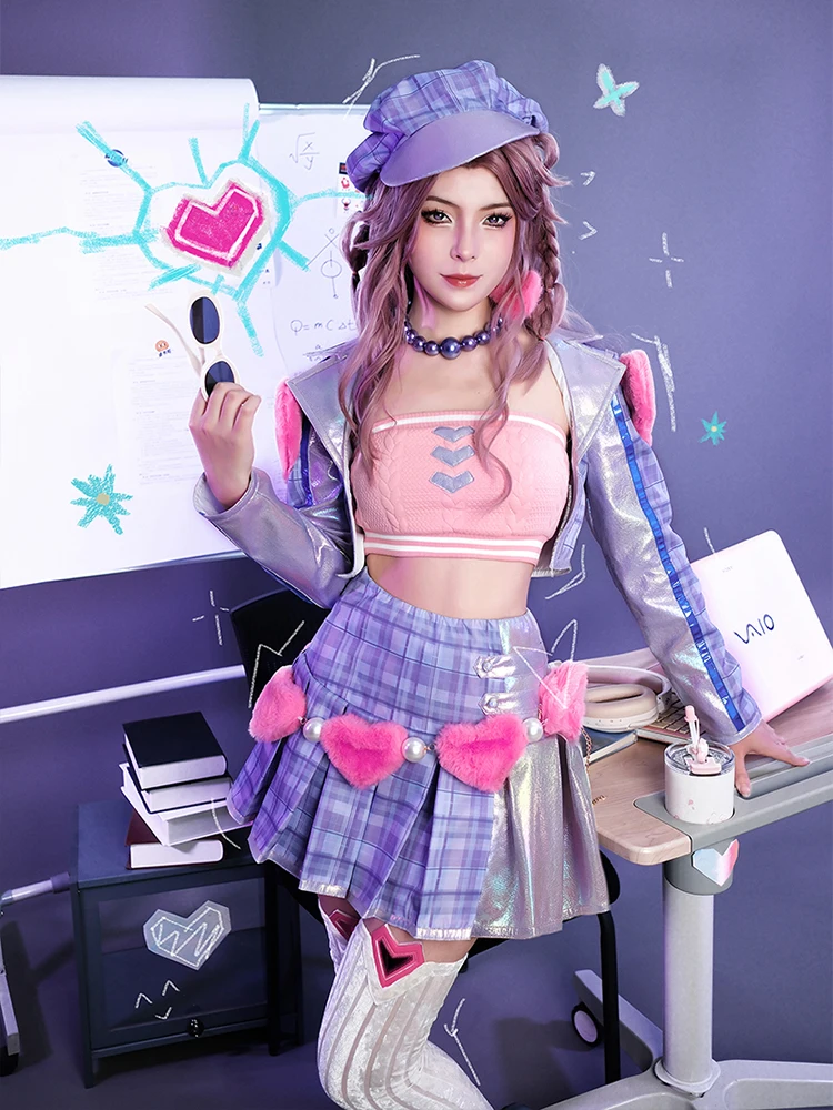 ROLECOS-Disfraz de casitlyn para mujer, traje de Cosplay de LOL, Heartthrob y Heartthrob, LOL, Día de San Valentín, Piel Nueva, conjunto completo de Halloween