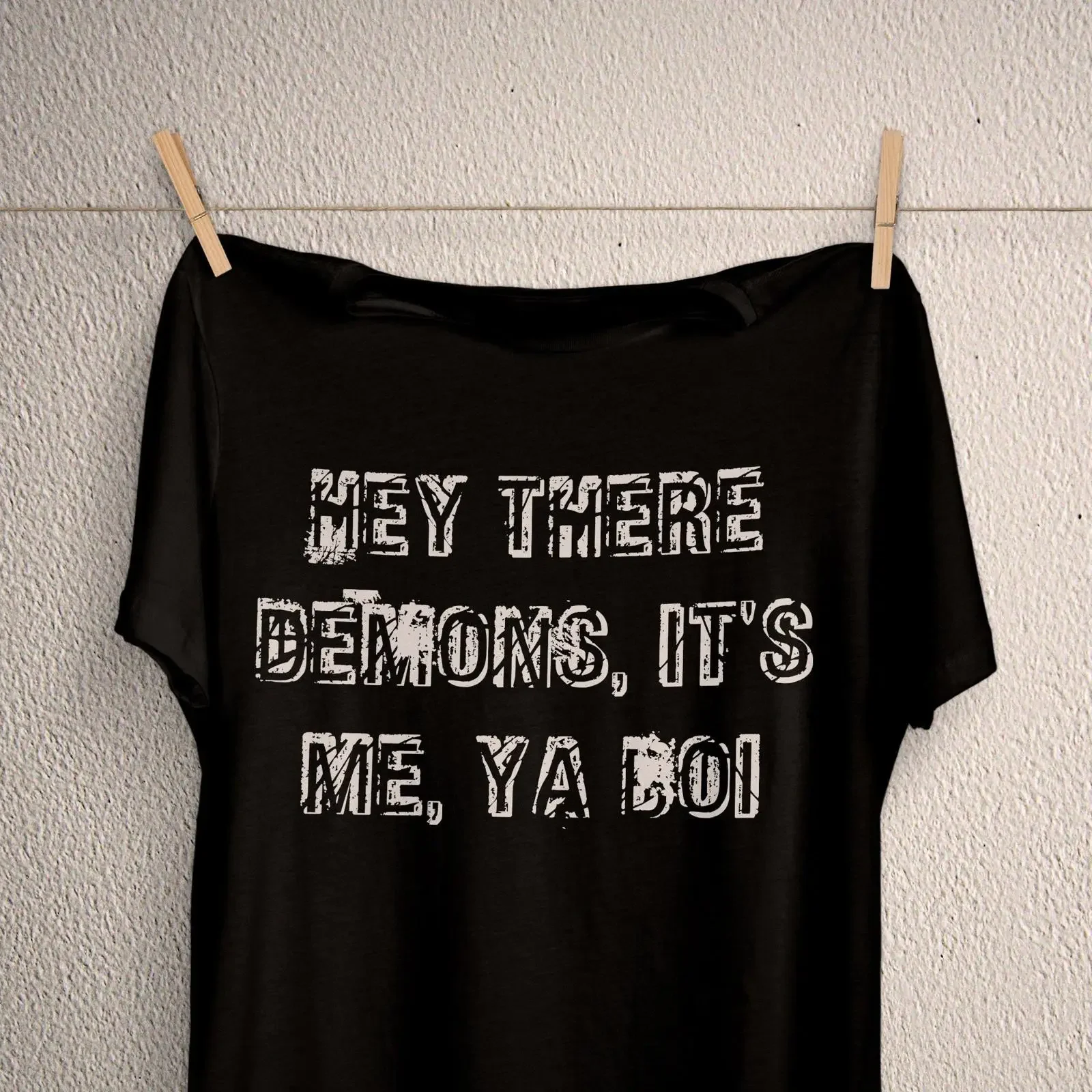 Hey There Demons It's Me Ya Boy T Shirt Pastel Goth Grunge Creepy Cute Plus Size Top vintage Washed Soft fashion Slightly