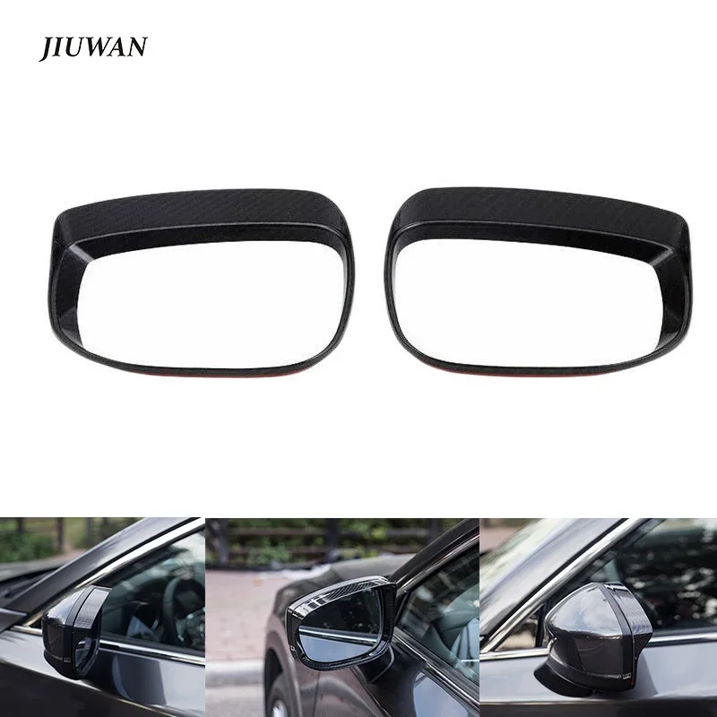 1 Pair Car Rearview Mirror Rain Eyebrow Cover Trim Fram Carbon Fiber For Mazda CX-5 2017 2018 Decoration Accessories