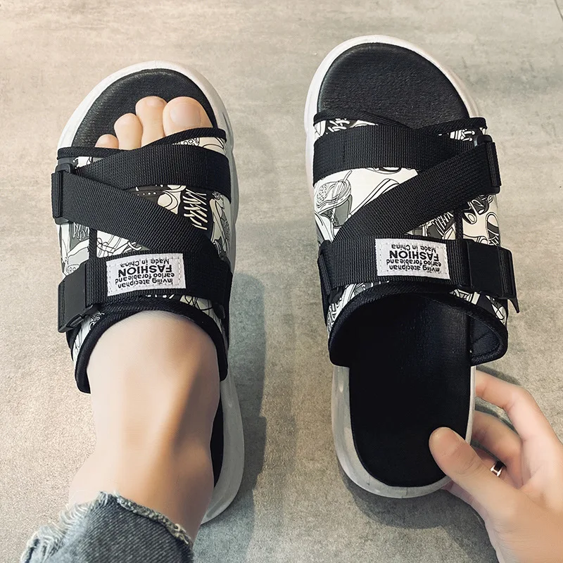 Slippers Men's Summer 2022 New Thick Bottom Korean Version of Trend of Men's Outdoor Non-slip Couples Beach a Word Sandals Women