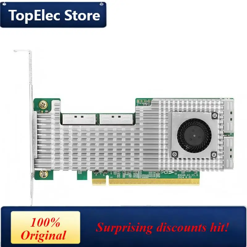 TopElec LRSV9500-4I a PCIe5.0 x16 to 4-port  MCIO 8I NVMe switch adapter based on Broadcom PEX89048 Two options for Expand GPU a