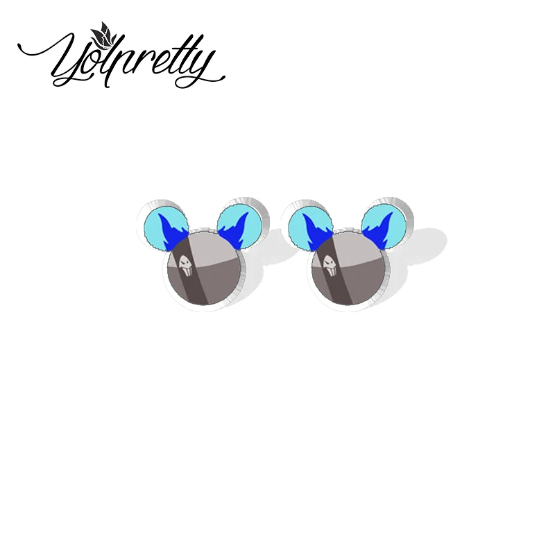 2024 New Arrival Cartoon Villains Characters with Mickey Ears Epoxy Stud Earrings Handcraft Acrylic Resin Earrings