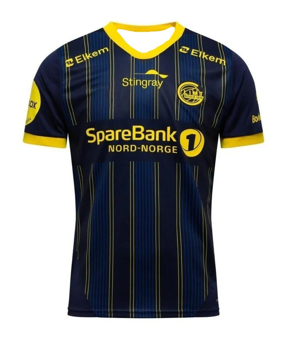 25-26 Bod/Glimt Home and Away قمصان كرة القدم تي شيرت ثلاثية الأبعاد مطبوعة قصيرة الأكمام تي شيرت رياضي نفس الكبار والأطفال