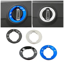 For Skoda Karoq 2017-2021 Auto Headlight Adjustment Control Switch Decorative Sequins Ring Trim Stainless Steel Inner Sticker