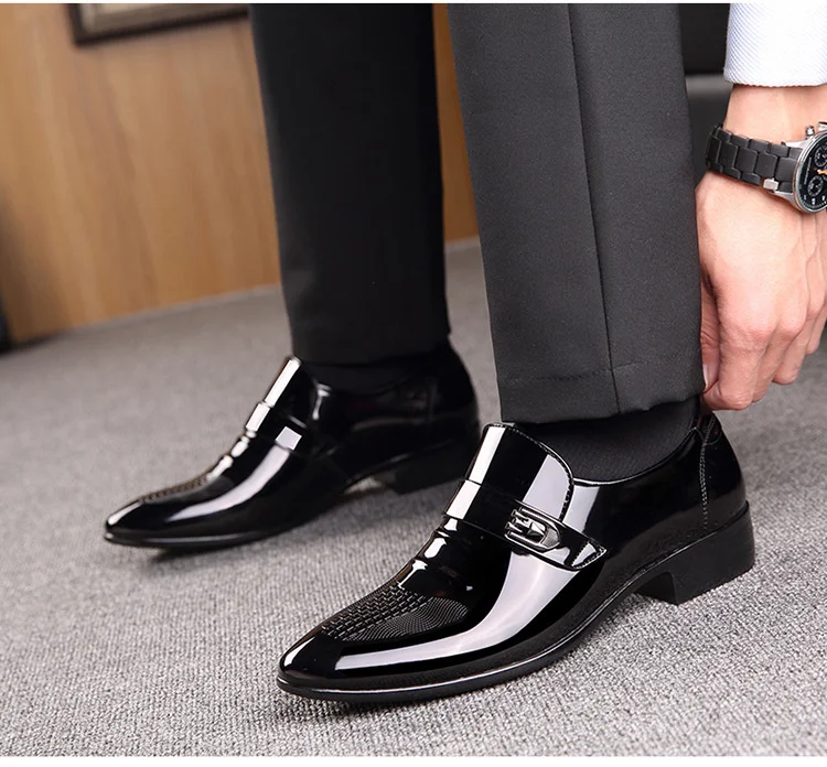 Wedding Business Dress Nightclubs Oxfords Breathable Working Lace Up Shoes Fashion Mens Leather Shoes