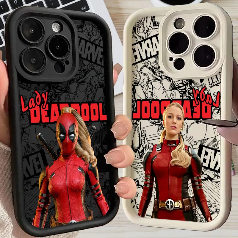 Funda Protectora Ladypool Lady Deadpool Marvel para Apple iPhone 17E 15 16 14 13 12 11 17 Pro Max 17 Air 16 Plus 16E
