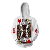 3 To 14 Years Kids Hoodies Playing Cards Poker 3D Printing Sweatshirt Boys Girls King Queen Cosplay Jacket Coat Children Clothes