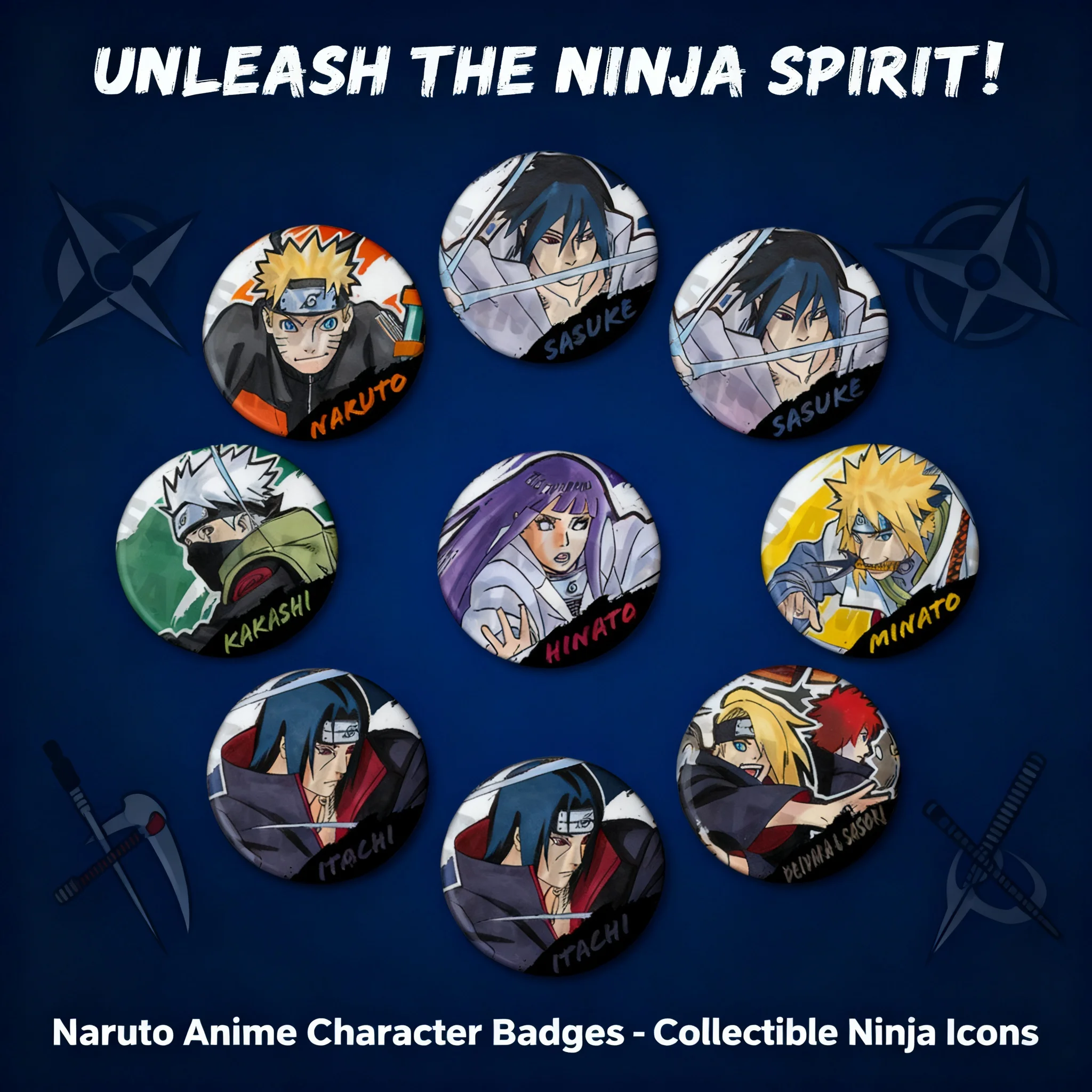 Accesorios de Cosplay de Anime Naruto, Set de Colección de Insignias, Llaveros y Broches de Uchiha Itachi, Kakashi, Sasuke, Deidara y Sakura, Regalo para Fans