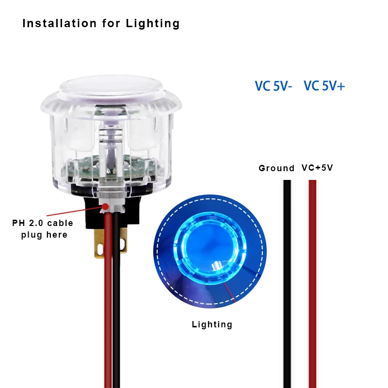 8 قطعة أزرار Qanba المضيئة الأصلية 24 مللي متر 30 مللي متر Qanba Sanp في أزرار LED لـ Arcade Fight Hitbox