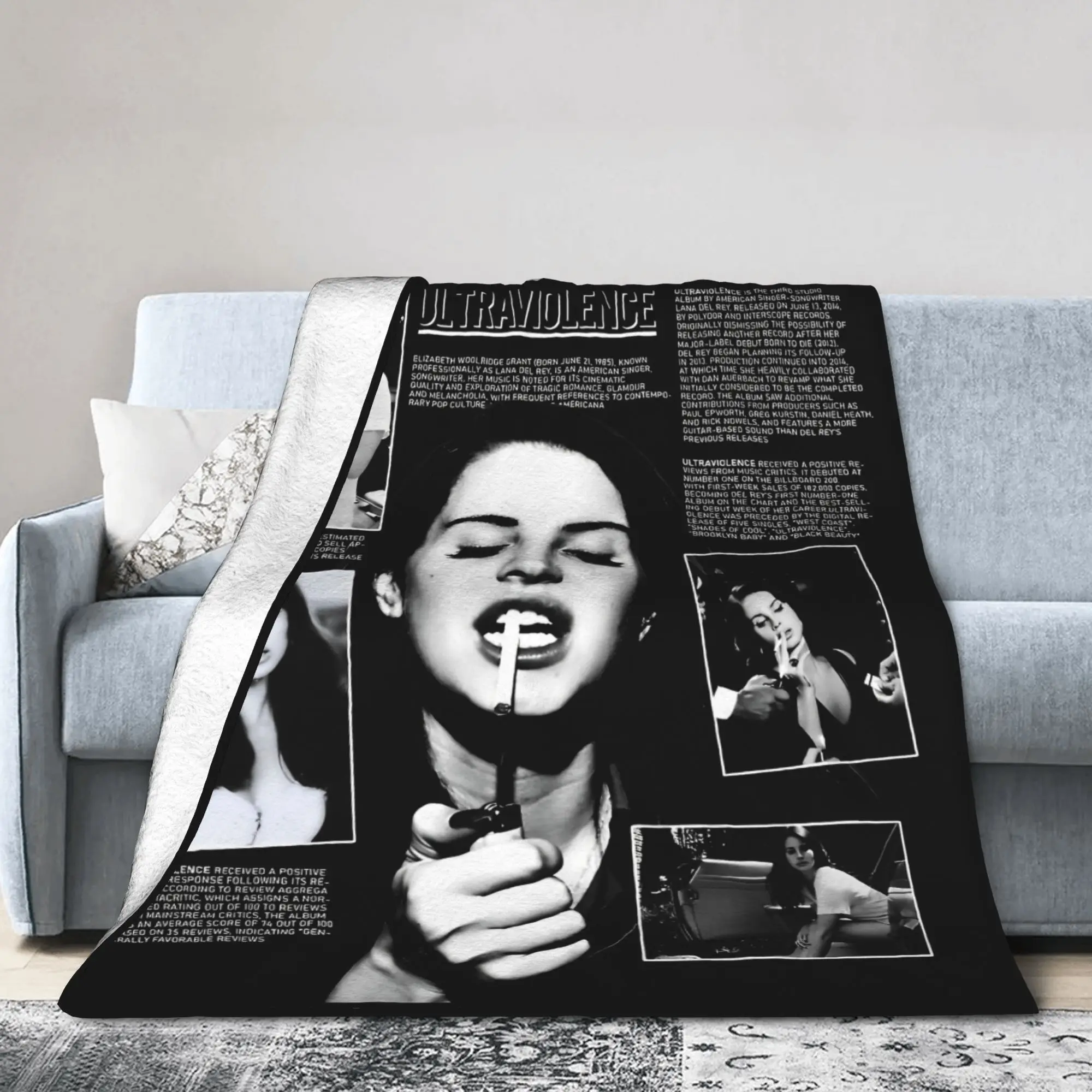 لانا ديل ري المغني الفانيلا رمي البطانيات ألبوم الموسيقى Ldr الإبحار للفراش بطانية محبوكة سيارة سوبر لينة متعددة الوظائف