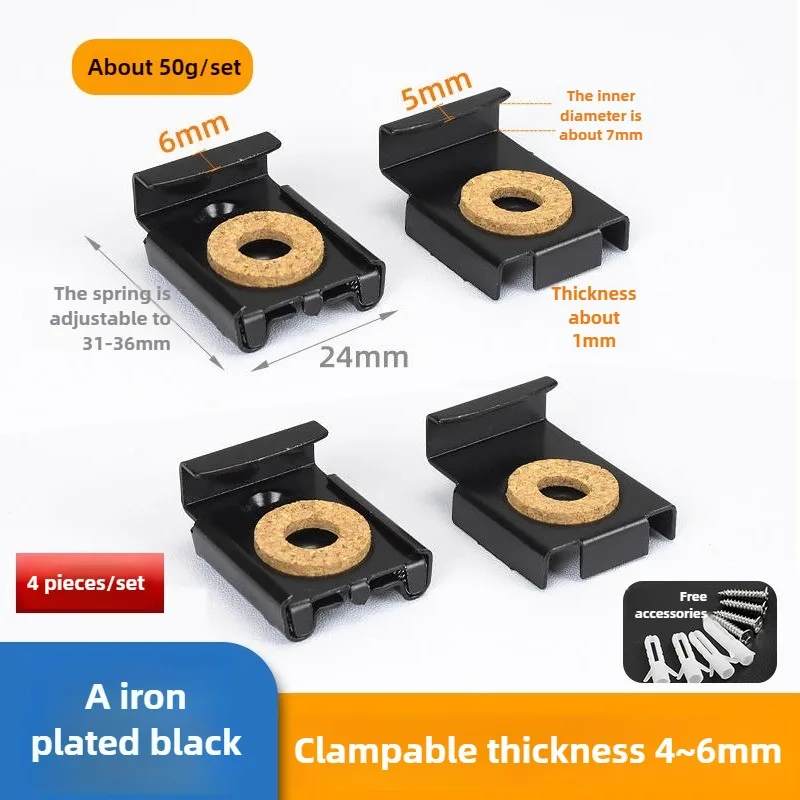 4 pcs Mirror Wall Hanging Fixing Kit Frameless Clips Mounting Hanger Clamp Wall Brackets Clamps For Kitchen Living Room