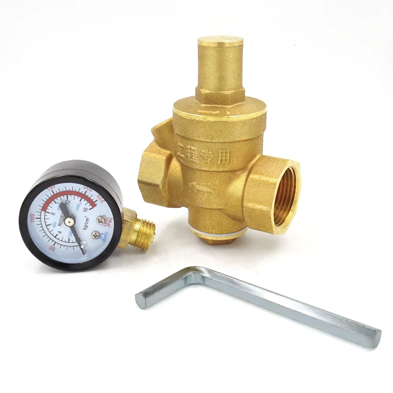 

DN15/20/25/32 Brass Water Pressure Reducing Maintaining Valves Regulator Mayitr Adjustable Relief Valves With Gauge Meter