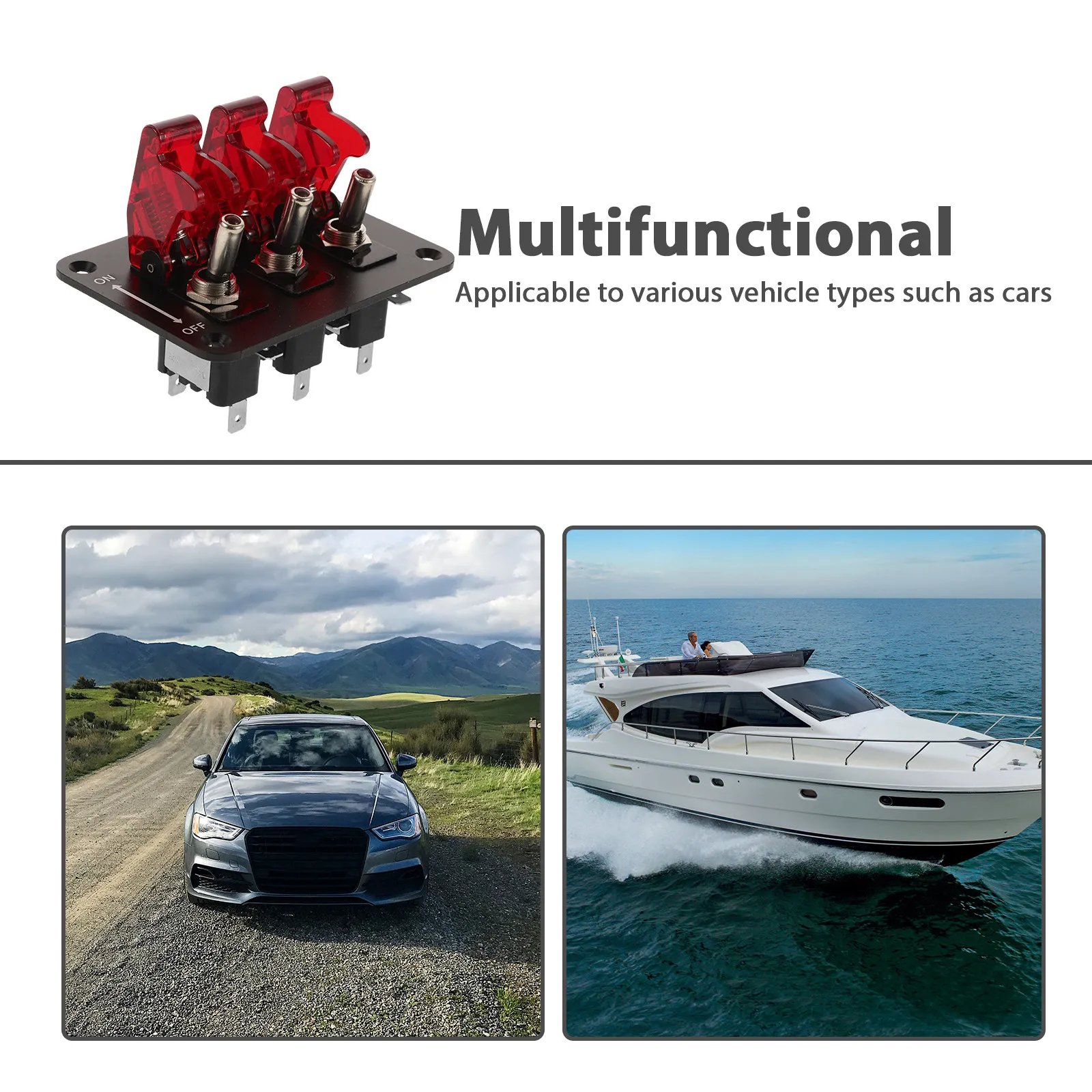 Waterproof Toggle Switch LED 12V on Off Boat Rocker Switch Heavy Duty Marine Toggle Panel 3 Way Switches 12 Volt on Off