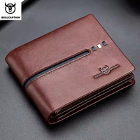 BULLCAPTAIN Genuine Leather Wallet Male Brand Designer Business Wallet Multi-function Storage Purse Rfid Card Package Wallet Men