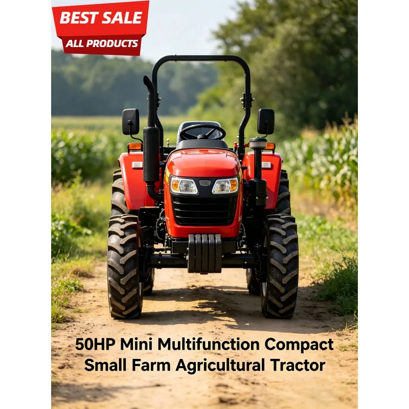 Multipurpose 4 Wheel Drive Compact Tractor 50HP 60HP 70HP Rural Agricultural Working Machine