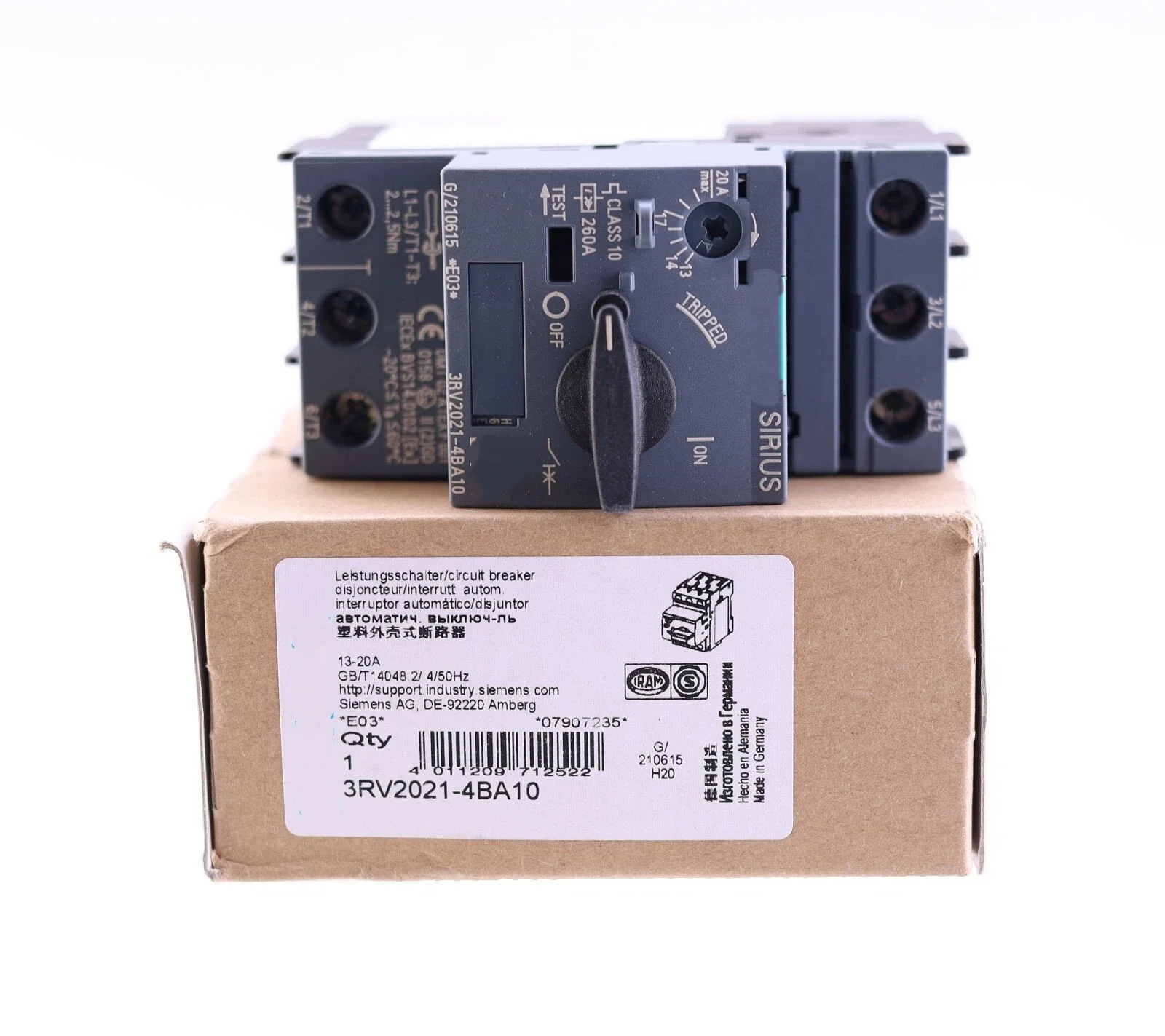 

3RV2021-4BA10 3RV20214BA10 Circuit breaker size S0 for motor protection