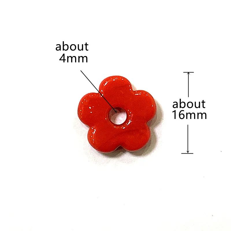 2pcs 16mm Cute Mini Hollow Flower Charm Glass Beads Pendant Ornaments DIY Craft Supplies Perfect Gift for Friends Festival Party