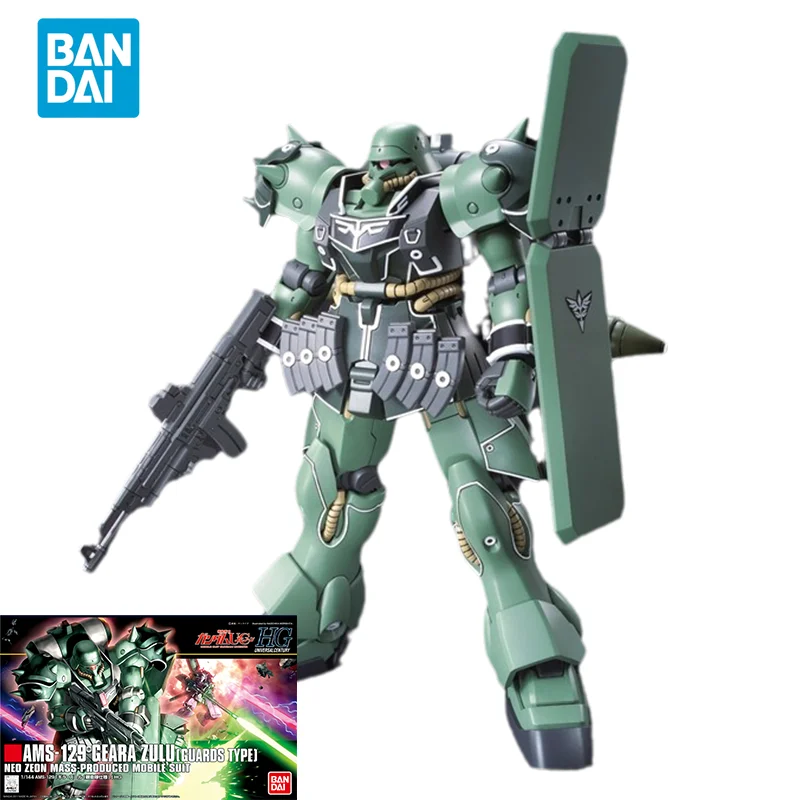 

Bandai Original GUNDAM Anime Model HGUC 122 1/144 GUNDAM AMS-129 GEARE ZULU GUARDS TYPE Action Figure Toys Gifts for Kids