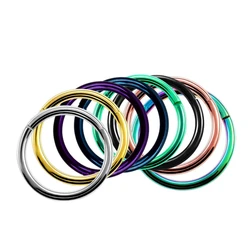 1PC Circular Stainless Steel Nose Piercing Ear Cartilage Ring Lip Ring Rainbow/Gold/Black Punk Simple Piercing Jewelry