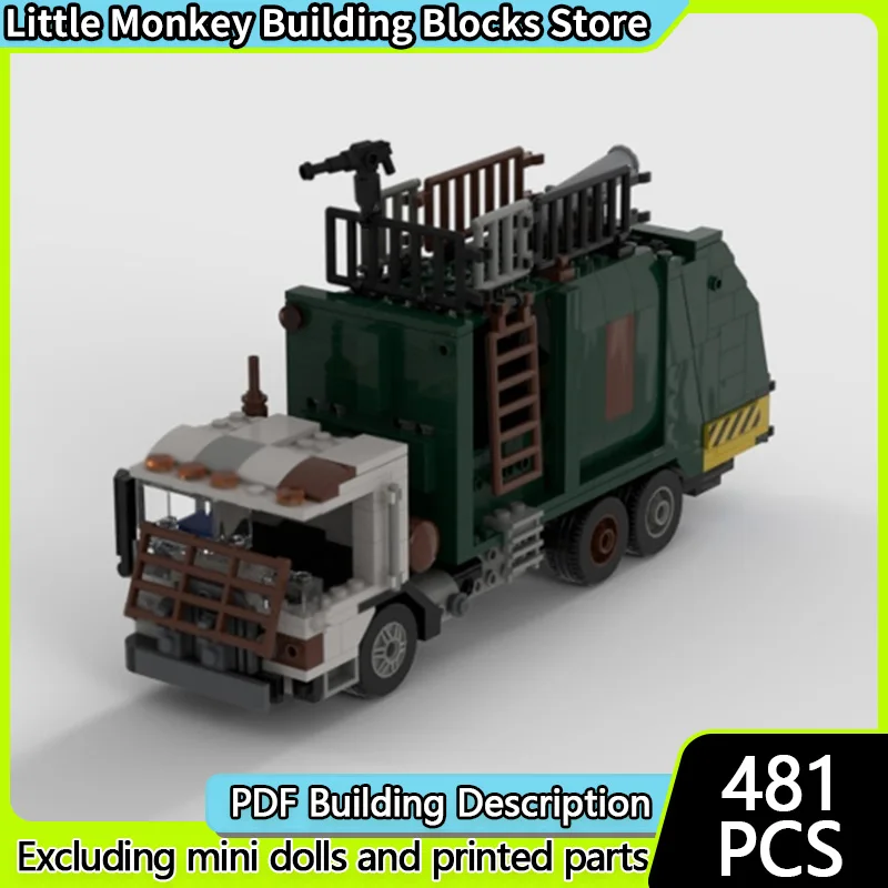 

Модель городской автомобиль MOC, строительные кирпичи, большой мусоровоз, грузовик, модульная технология, детские праздничные подарки, сборка игрушек, костюм