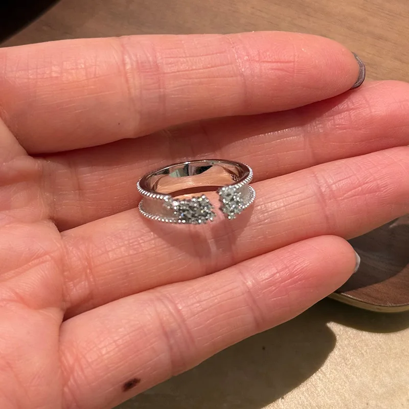 

925 Sterling Silver Luxury Jewelry Simple Adjustable Rings For Women Elegant Aesthetic Accessories Jewellery Argent 925