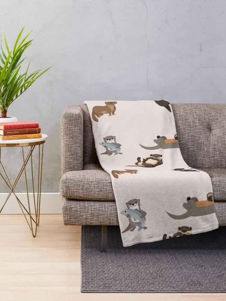 Otterly Adorable Otters Throw Blanket heavy to sleep for babies Winter beds Nap Blankets