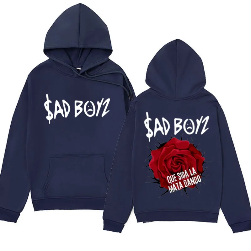 Sudadera con capucha gráfica Singer Junior H Sad Boyz, ropa para hombre, sudaderas de Hip Hop de gran tamaño a la moda, jersey gótico Vintage de Harajuku