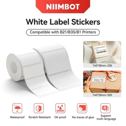 Niimbot B21 B203 B 3S Thermisch Etiket Sticker Papier Afdrukbaar Wit 20-50Mm Breedte Kledinglabel Commodity Prijs Voedsel Zelfklevend