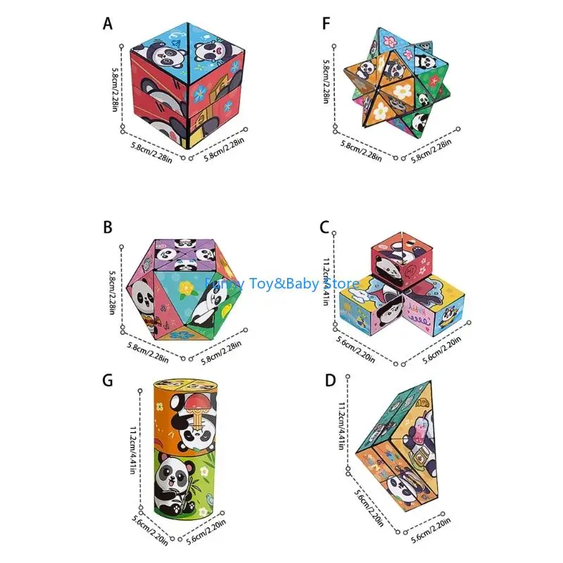 Cubi puzzle creativi lancianti Set simpatico panda giocattolo antistress per adulti bambini rompicapo portatile gioco C90B
