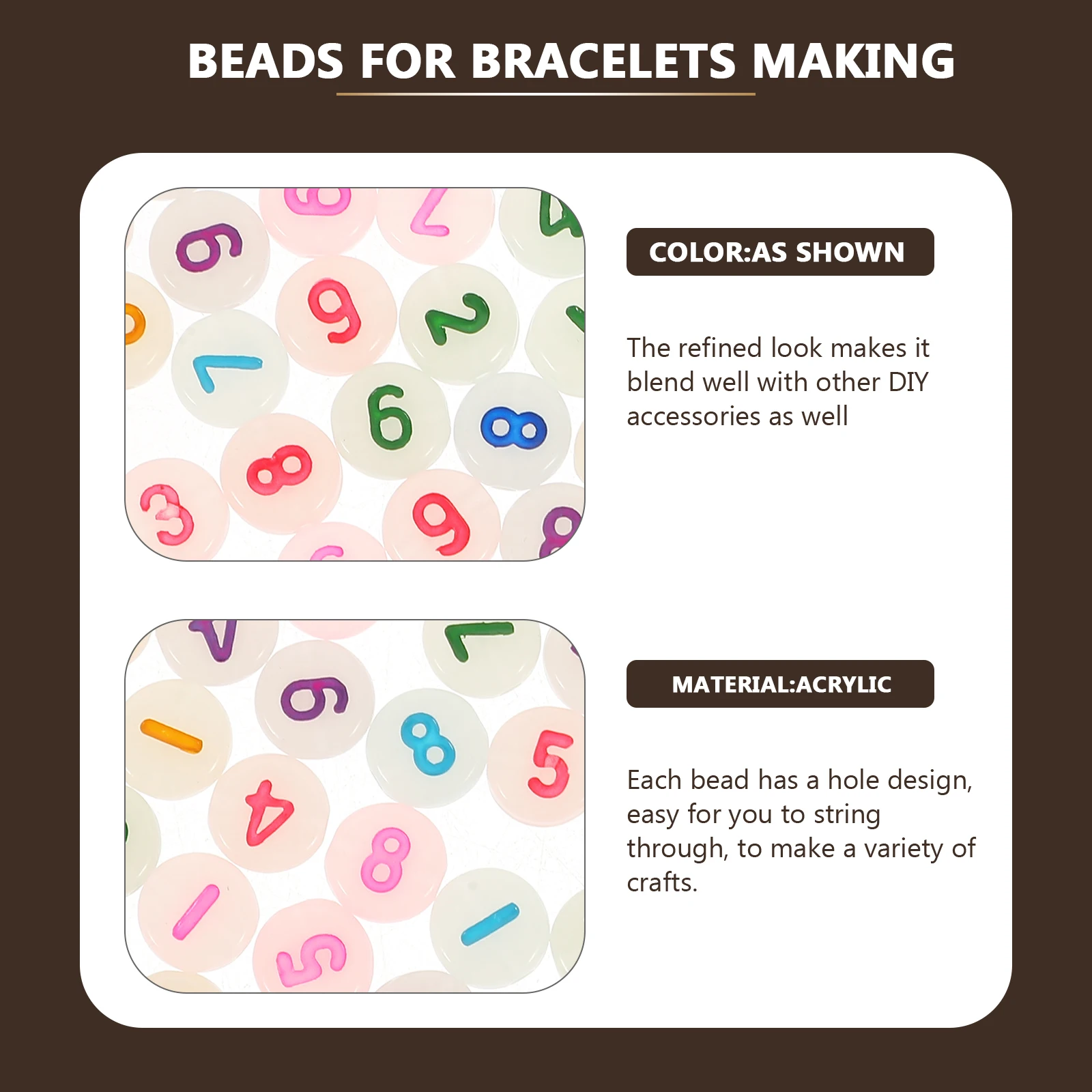 

500Pcs Glow in The Dark Round Bracelet Beads Bulk Loose Beads for DIY Jewelry Craft Supplies Bracelet Accessory