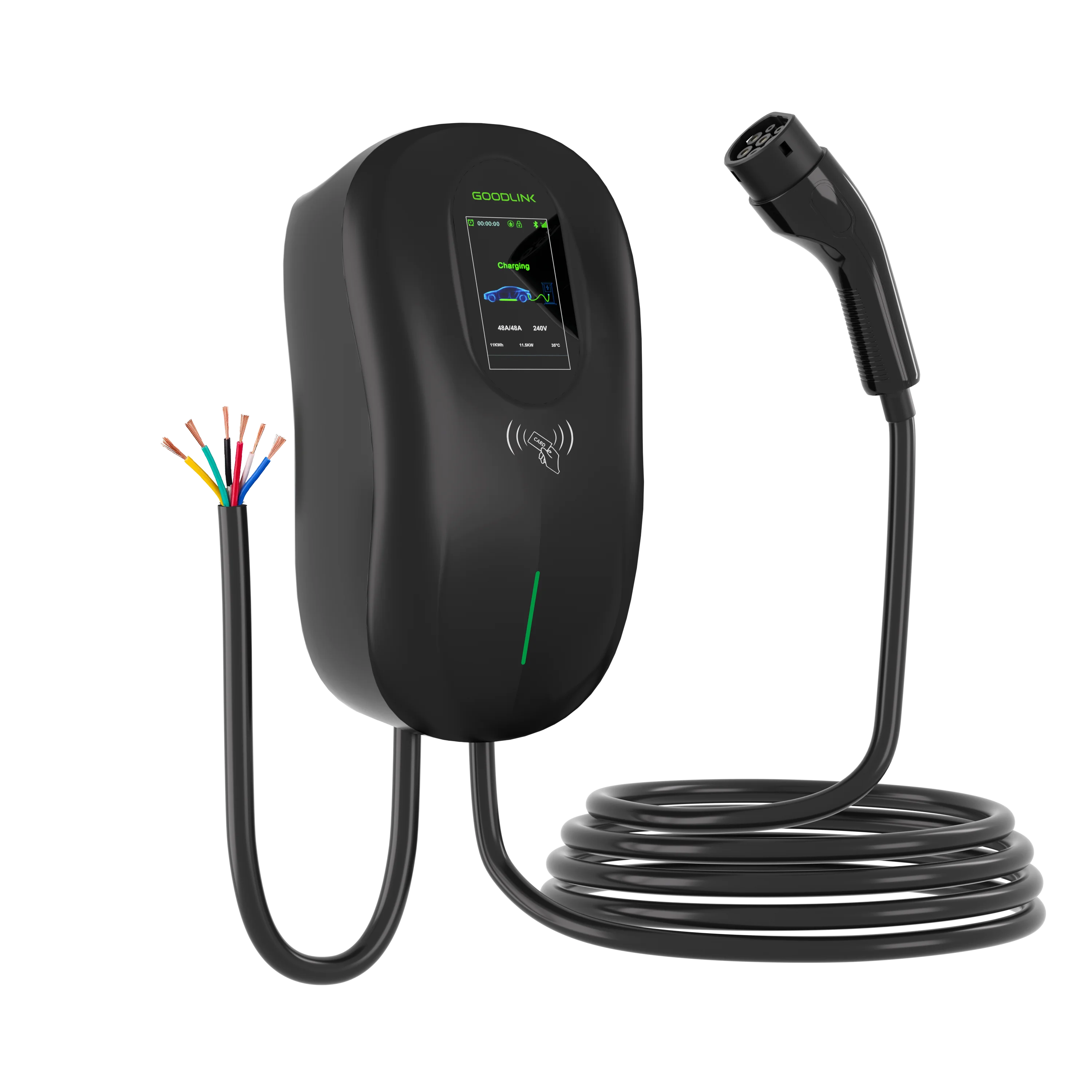 

Fast EV Charger 7/11/22kW Wall-Mounted Charging Station with App, Bluetooth & WiFi, Electric Vehicle Charger for Cars