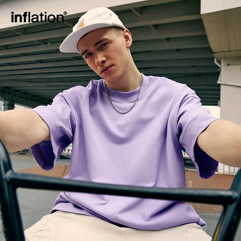 

ИНФЛЯЦИЯ 260 г тяжелая футболка унисекс цвета макарон футболка Sorona однотонная негабаритная футболка с заниженными плечами и короткими рукавами