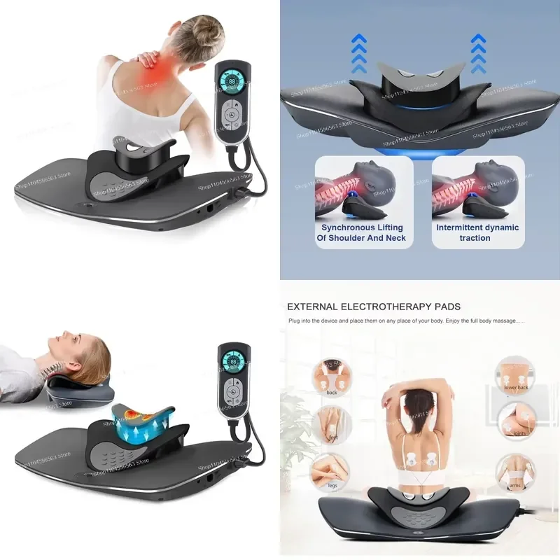 Multi Functional Cervical Traction Device Neck Massage Pillow Shiatsu Massager Electric Cervical Pillow Massager Pain Relief