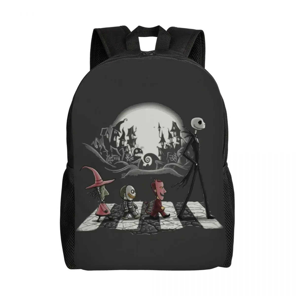 

Custom Jack Skellington Halloween Backpack for Men Women School College The Nightmare Before Christmas Bag Print Bookbag