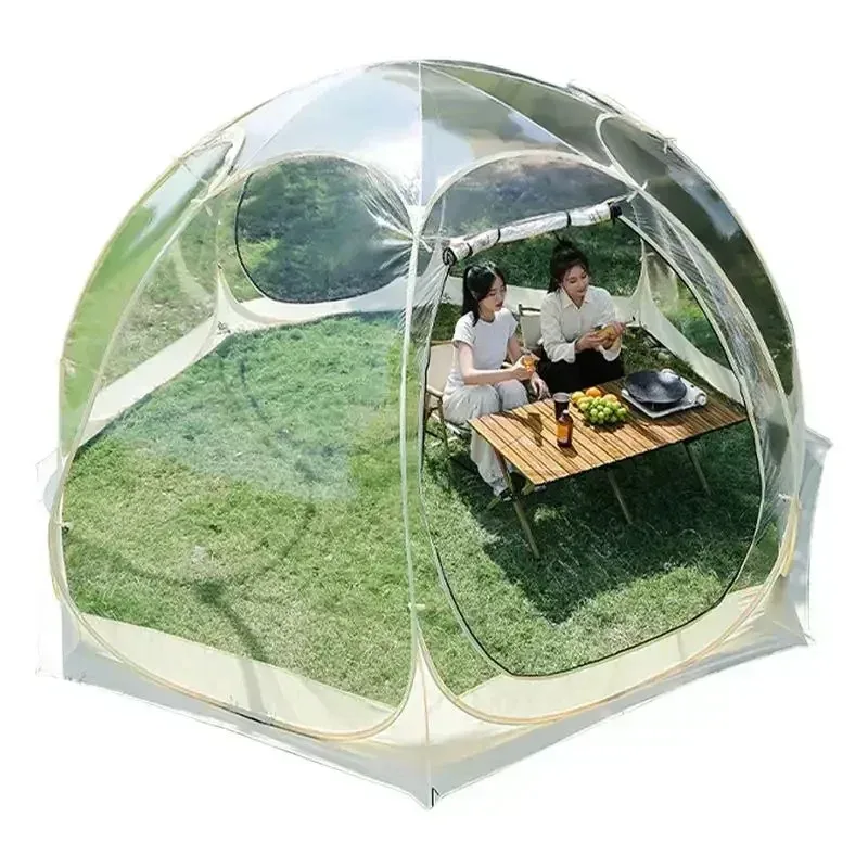 Tenda da campeggio trasparente Sun Room Tenda a cupola cielo stellato per 4-8 persone Tenda sferica portatile Finestra panoramica a 360 gradi per esterni