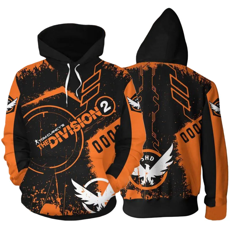 Game Tom Clancy's The Division 2 Pullover Demolitionist Hoodies Cosplay Sweatshirt Sharpshooter Jacket Zipper Hooded Clothes Top