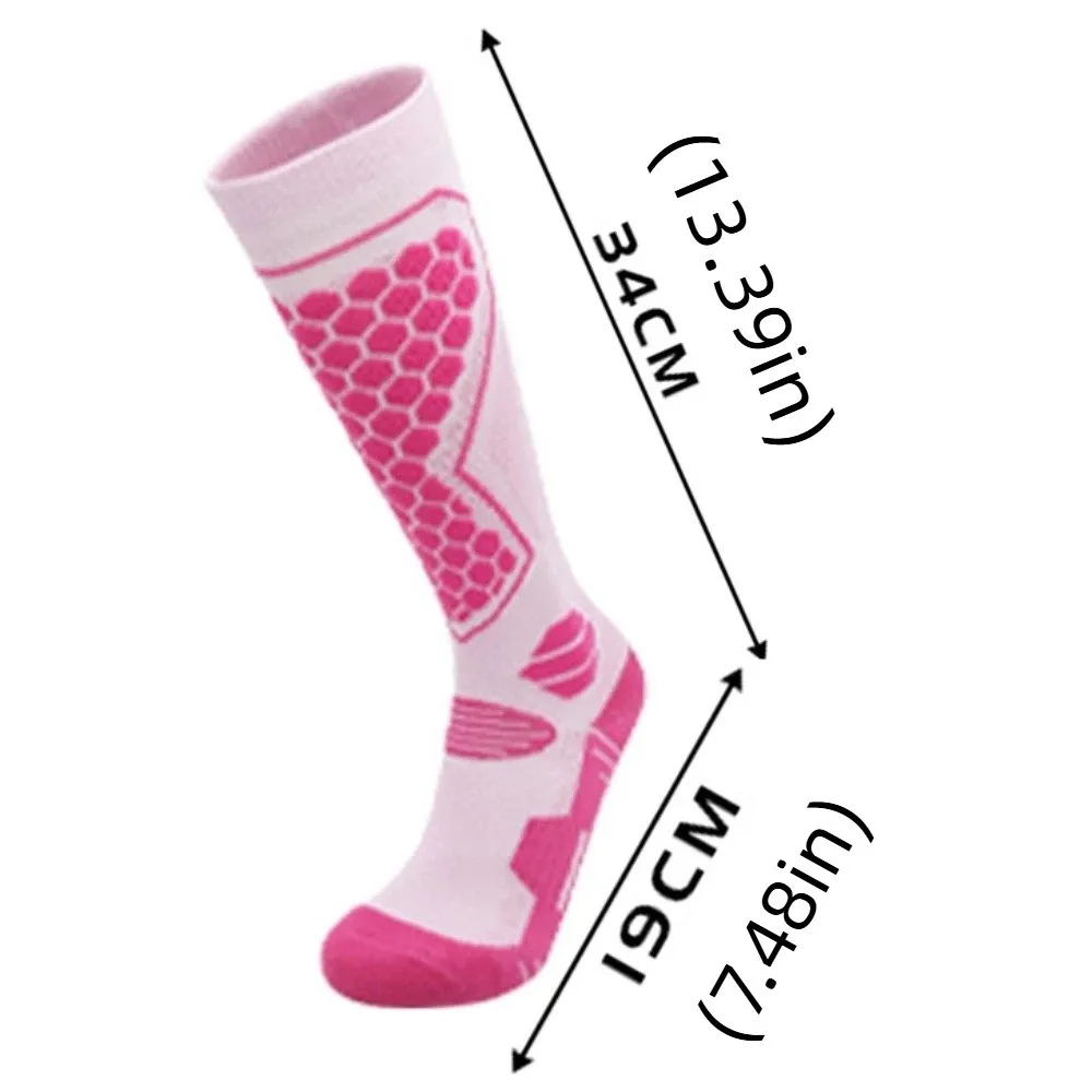 حماية القدمين سمكا تصميم جوارب التزلج الدافئة عالية المرونة جوارب رياضية الركبة عالية أنبوب طويل في الهواء الطلق جوارب للمشي لمسافات طويلة ركوب الدراجات #5
