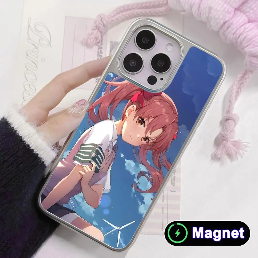 

Scientific Railgun Kuroko Phone Case for iPhone 17 16 15 14 13 12 11 Air Pro Max Plus Electroplated Silver Magnet Cover