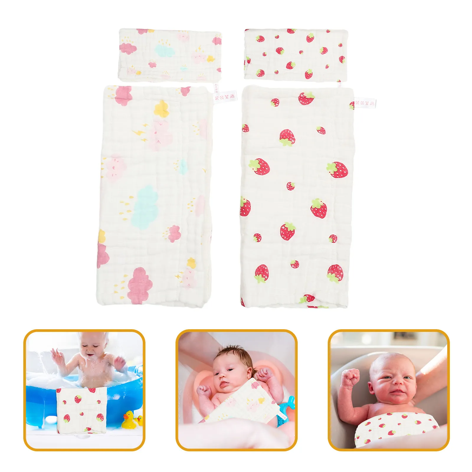 

4pcs Gauze Washcloths Absorbent Face Wiping Towels Hand Makeup Removing Cloth Facial Washing Towel Towel For Home