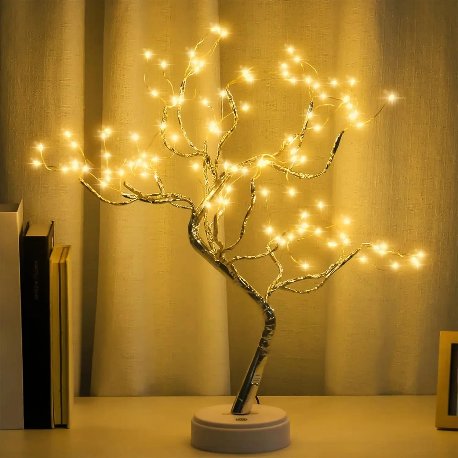 Drzewo LED Light lampa stołowa USB regulowany przełącznik DIY sztuczne drzewo Bonsai wróżka lampka nocna rok dekoracji 2024