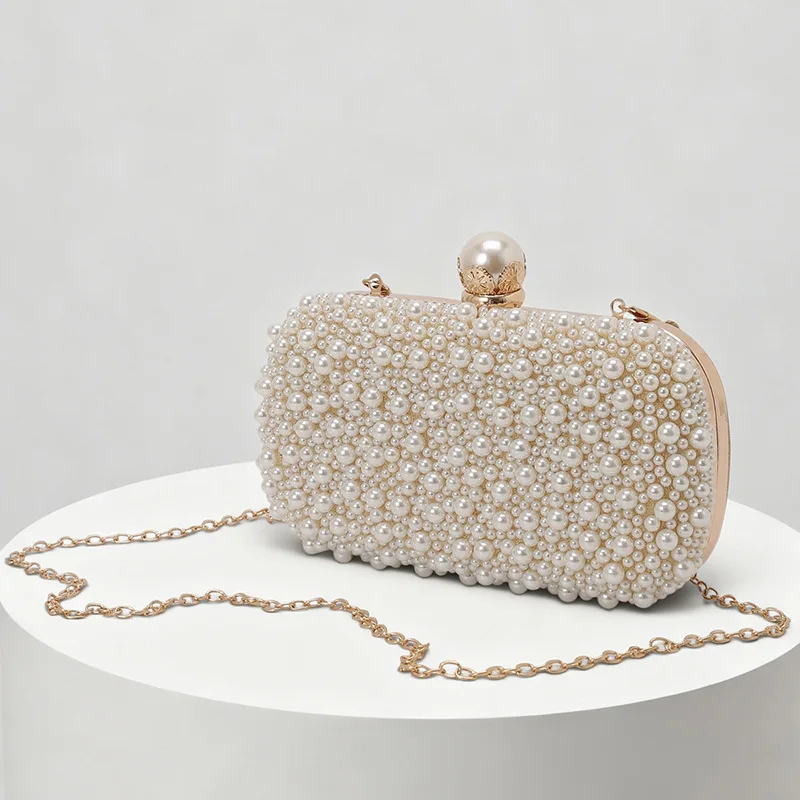 Handcrafted Pearl Evening Bag High-End Versatile Wedding Banquet Gift Hand-Held Bag for Cheongsam And Evening Dresses