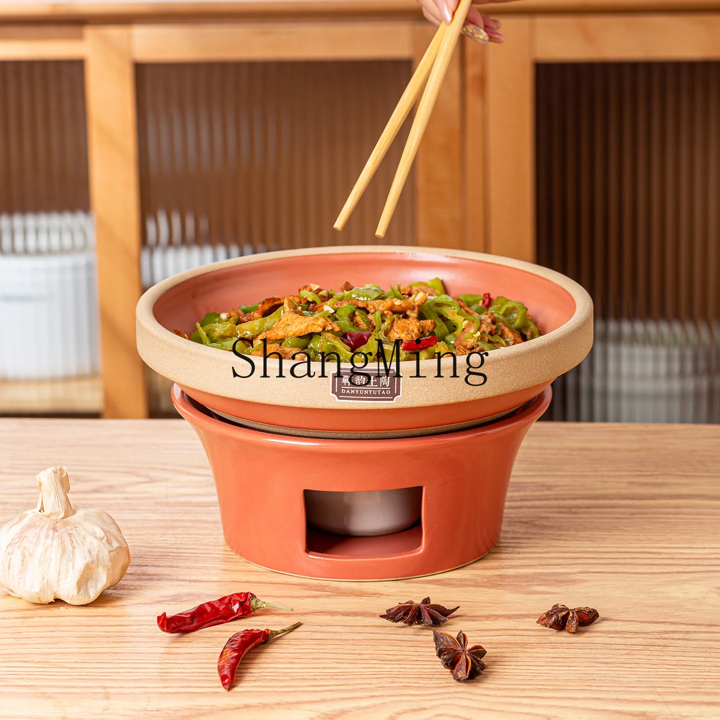 DSA casserole Hunan vegetable chili fried meat with earth bowl ceramic alcohol stove dry pot vegetable heating base dry burning