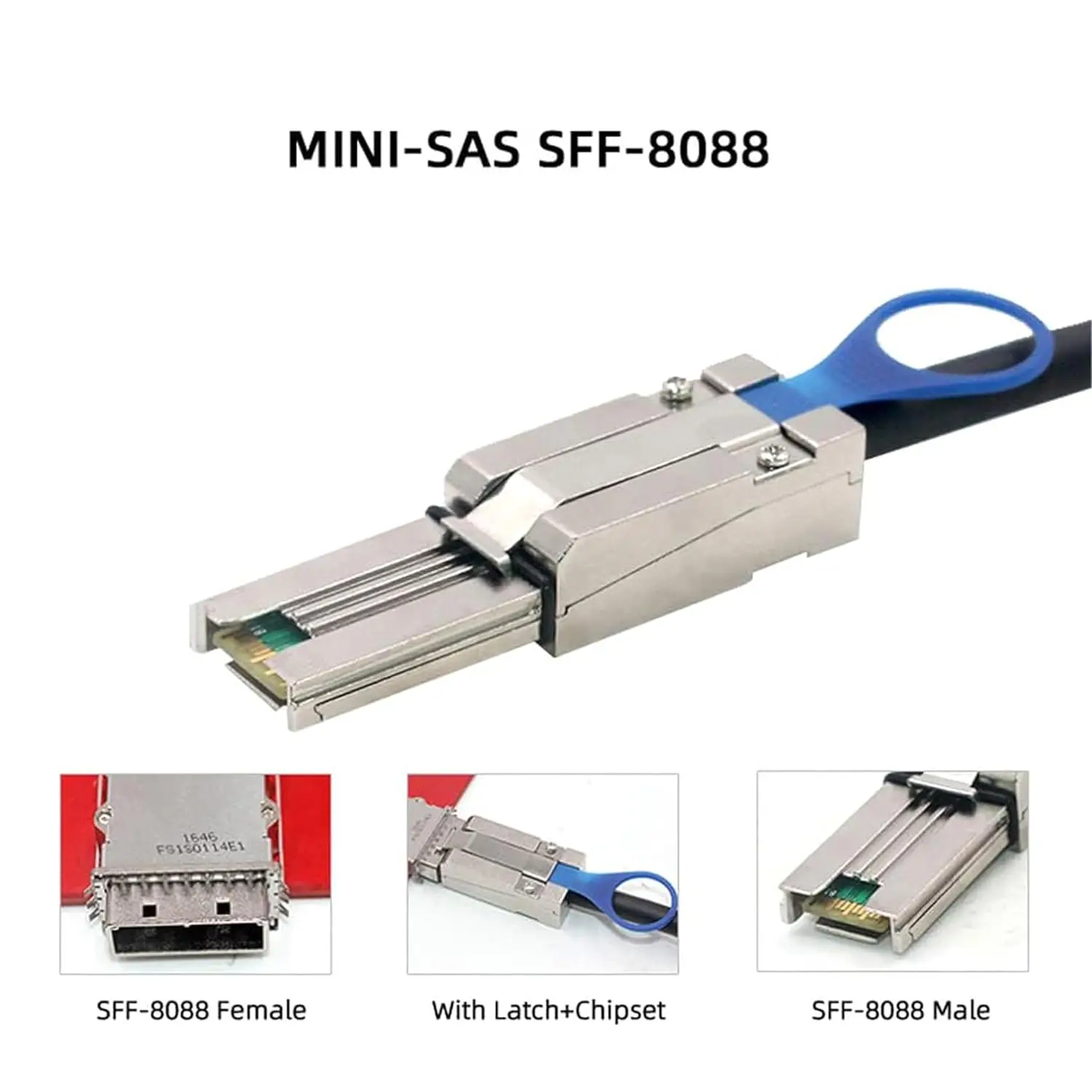 SFF-8644 to SFF-8088 External Mini SAS HD Hybrid Cable  HBA, RAID Controllers, Storage Enclosures-Backward/Forward Compatible
