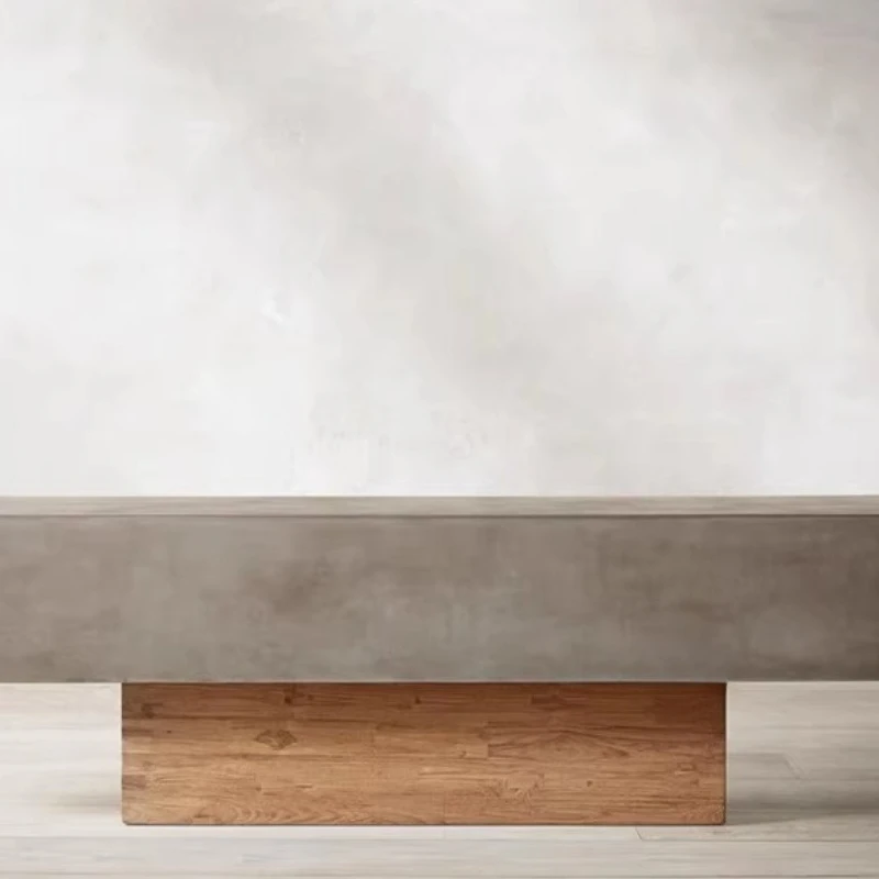 

Cement art bench, home creative low stool, homestay furniture, solid wood dining table, chair and stool combination designer