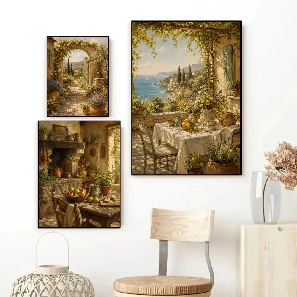 Tuscan French Countryside Landscape Poster Art HD Advanced Aesthetic Printing Paper Wall Art for Living Room Home Decor