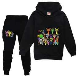 Cute Sprunki Cartoon Autumn Children Clothing Suit Baby Boys Girls Clothes Kids Sport Hoodies Pants 2Pcs Sets Toddler Tracksuits