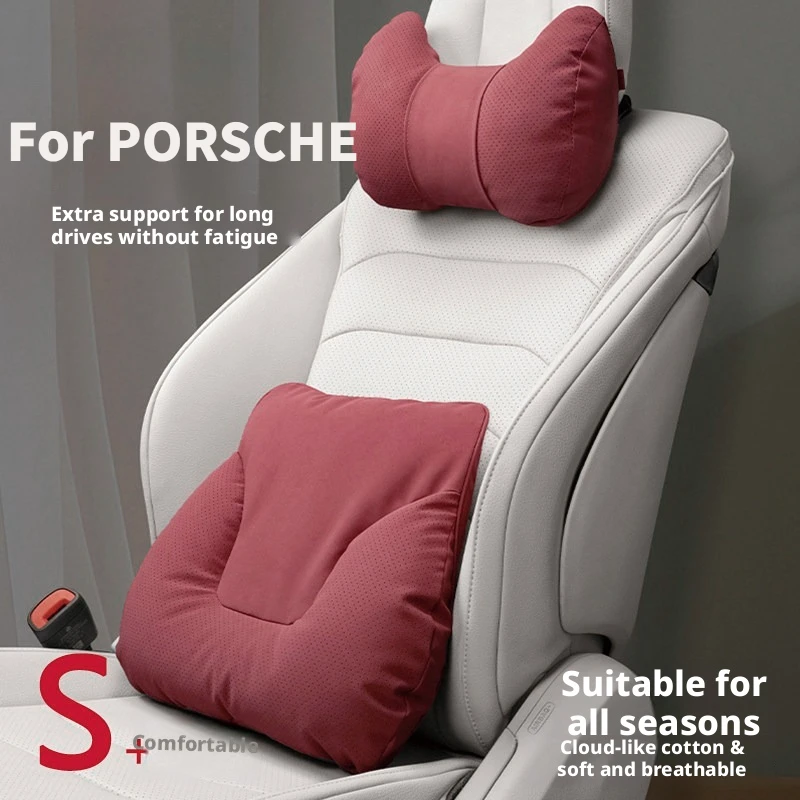 for Porsche Macan Cayenne Panamera 911 Carrera Taycan 718 Boxster / Cayman Comfortable car seat neck pillow Auto Interior Parts